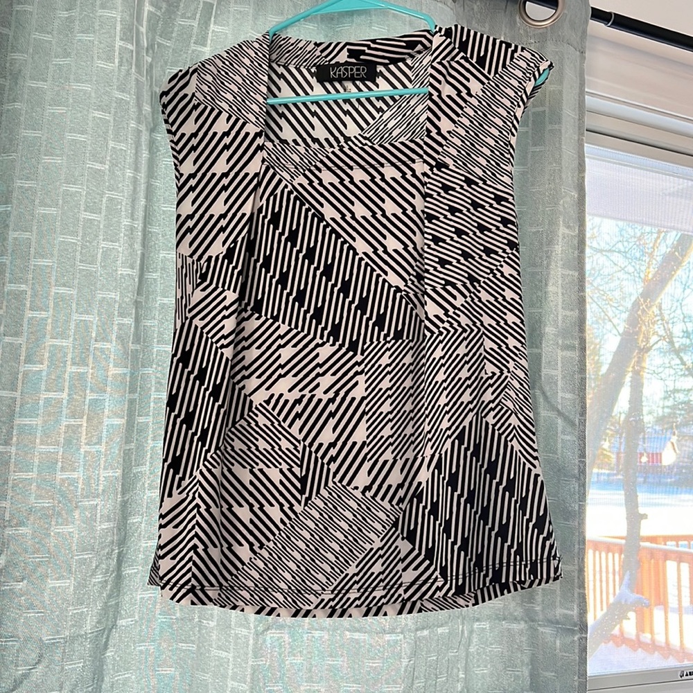 Black and white blouse